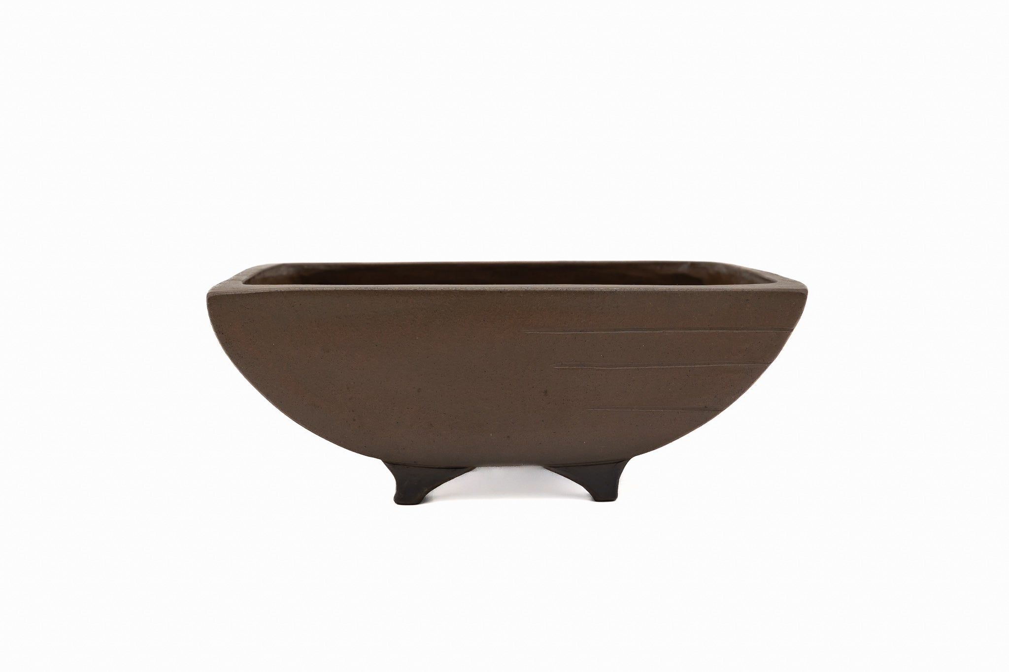Vaso per bonsai rettangolare medio non smaltato – Stile vintage, forma non convenzionale, 13x8,5x4,5