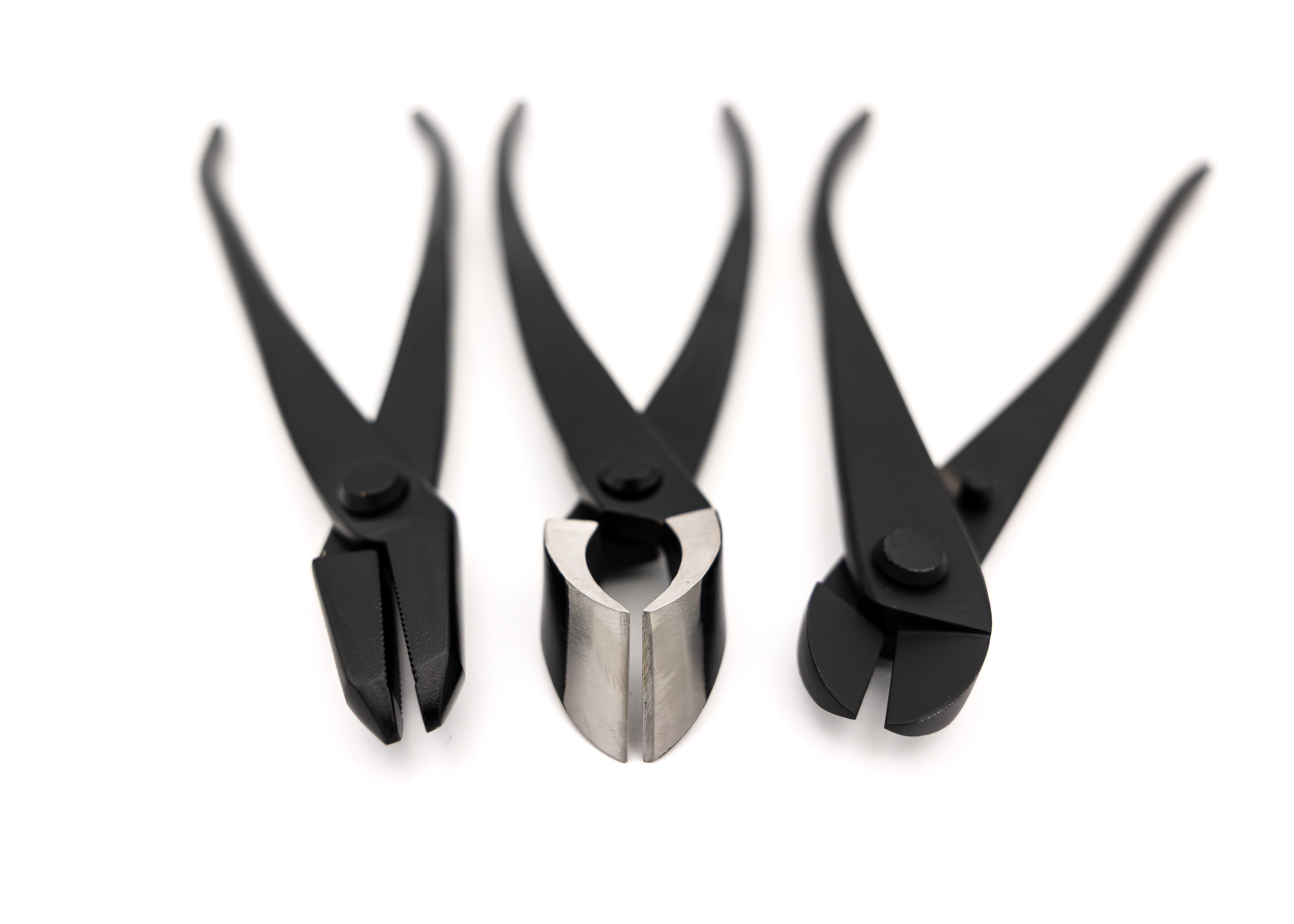 Set di 3 tronchesi: pinze, tronchesi concave e tronchesi per fili.