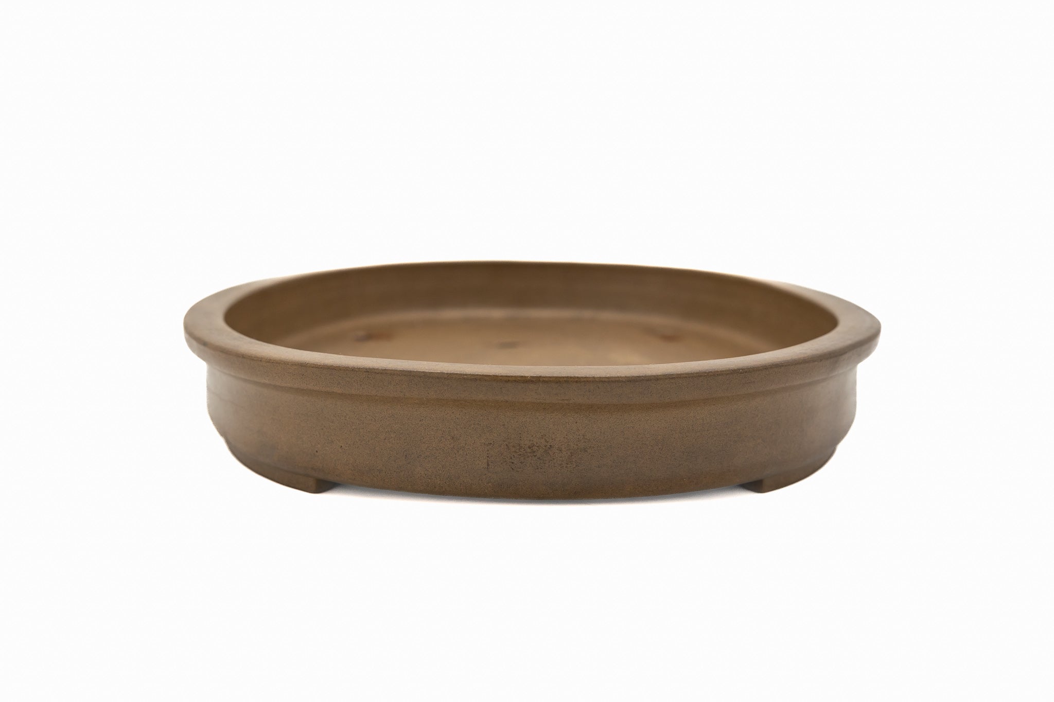 Grande vaso ovale per bonsai – Smaltato, con bordo spesso svasato e angoli lisci.
